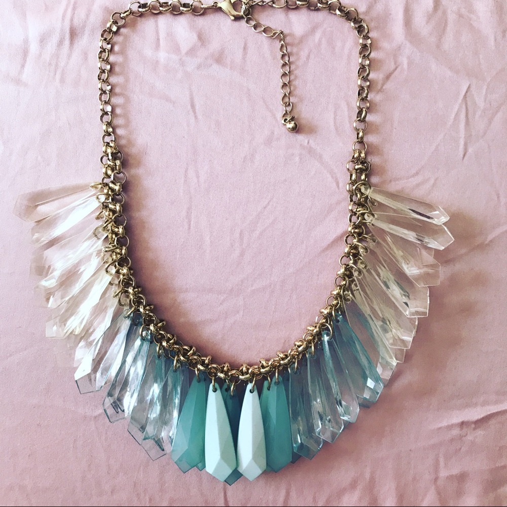 Vintage Statement necklace oversized faux crystals